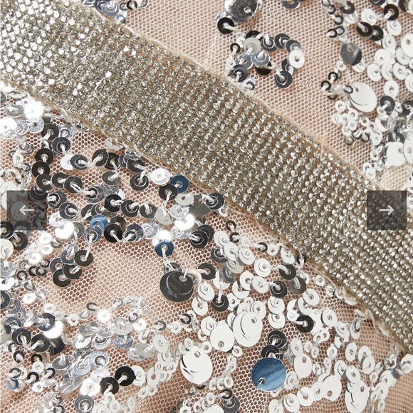 Bronx and Banco Midnight Maxi Gown Sequined Silver White Wedding Formal Size XS - Picture 13 of 13